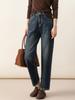 Xinge Lai Jeans Macios Azul Vintage de Lyocell para Mulheres 2025 Outono Novo Calças Harem Afuniladas de Cintura Alta Calças Cropped