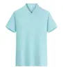 Camisa Polo lisa com gola, fio 32, 200 gramas, imitação de algodão de alta qualidade, adequada para transmissões ao vivo, pode ser estampada com logotipo ou bordada, estilo padrão de vestuário de trabalho