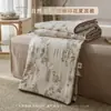 Colcha de Verano Estampada de Algodón y Lino Estilo Naturalista, Amigable con la Piel, Transpirable, Absorbe la Humedad, Suave, Cómoda, Sencilla, Colcha para Aire Acondicionado para Uso en Dormitorio.