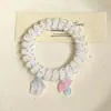 Ins Jelly Sakura Fresco Anillo para el Cabello de Hilo Telefónico Cuerda Dulce Suave Germinante Cuerda para el Cabello Sin Marca de Niña Accesorios para el Cabello de Primavera para Mujeres