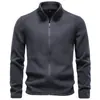 Jaqueta Corta-Vento de Lã Polar Macia Masculina para Comércio Exterior Transfronteiriço Outono/Inverno 2026 Tamanho Europeu Moletom Masculino com Zíper para Comércio Exterior