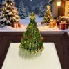 Artesanato de Ornamento de Vidro para Presente de Árvore de Natal Zibo, Árvore de Natal de Vidro Escovado Feita à Mão para Decoração de Mesa