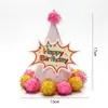 Sombrero de Cumpleaños para Niños y Adultos Punto Láser Reflectante Gorra Puntiaguda de Bola Gorra Puntiaguda de Fiesta Gorra de Corona Gorra de Bola Mao