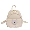 Bolso Cruzado de Hombro Retro Estilo Coreano con Forma de Oso de Pan para Mujer, Mochila de Diseño de Nicho, Mochila Pequeña de Moda con Adorno de Encaje Dulce