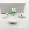 Mini Trompete Desenho Animado Coelho Fofo Comida Torrada diy Cola de Creme Capa de Celular Grampo de Cabelo Lope Material de Resina