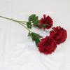 Decoración de Boda Planta Verde Flor de Hibisco Tallo Único Flor Artificial Arreglo para Auditorio de Hotel Clavel Bola de 3 Cabezas Alta Simulación