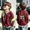 Camiseta de Manga Larga Elegante Estilo Coreano de Punto Waffle para Niños, Nueva Moda de Primavera y Otoño, Camisa Básica Casual Dos en Uno para Niños Mayores