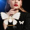 Broche de Borboleta com Zircônia Inlaid Estilo Japonês e Coreano Esmalte Pintado à Mão de Alta Qualidade Broche Chique de Inseto para Casaco Terno Feminino