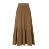 Saia de Tricô Feminina, Novo Estilo Outono/Inverno 2026, Engrossada, Cintura Alta, Emagrecedora, Plissada, Elegante Saia Evasê Cauda de Peixe, Primavera/Verão