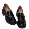 Mocasines Gruesos para Mujer para el Trabajo, Estilo Británico, Nueva Colección Primavera/Otoño 2026, Zapatos sin Cordones de Tacón Grueso, Zapatos Retro de Cuero