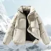 2026 Em estoque transfronteiriça estilo minimalista cor sólida gola alta jaqueta de algodão para homens, nova versão coreana de inverno, moderna e de caimento solto