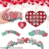 16 de Madera Romántico Día de San Valentín Rojo Verde Puntos Cuadros Tema de Amor Fiesta Fiesta Árbol Festivo Colgante