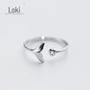 Anel Pequeno Peixe de Prata S925 Estilo Coreano Feminino Fresco Diamante Único Cauda de Sereia Anel Aberto Anel J3238