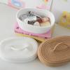 Cesta de Almacenamiento Simple de Escritorio con Tapa a Prueba de Polvo para Teléfono Móvil, Cosméticos, Artículos Varios, Algodón Hecho a Mano, Almacenamiento Tejido para Snacks