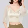 Nuevo Camisole de Seda de Hielo Transpirable sin Costuras de Moda con Copas en el Pecho para Usar Solo o para Vestir en Capas, con Espalda Hermosa y Top Base Ajustado