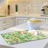 Alfombrilla de Encimera de Barro de Diatomeas con Diseño de Flores de Invierno Transfronteriza, Alfombrilla Escurridora para Vajilla, Superficie de Cocina Doméstica Absorbente, Secado Rápido, Posavasos, Sin Lavado