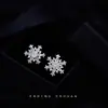 Copos de Nieve de Zirconia Plata de Ley 925 Pendientes de Invierno Frescos y Dulces Nicho de Lujo Accesible Regalo para Novia