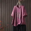 Camiseta Estampada com Letras de Desenho Nova de Verão para Mulheres, Gola Redonda, Caimento Solto, Versátil, Rejuvenescedora, Blusa Casual Fina para Atacado
