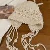 Gorro Tejido Hecho a Mano con Calados de Flores Kawanishi Tourism para Mujer Otoño Protección para los Oídos Muestra una Cara Pequeña Gorro de Lana Pullover