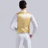 Colete masculino palco coral performance colete de lantejoulas rosa azul preto e branco colete dourado fantasia performance de dança