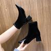 Botas de Mujer Estilo Británico 2025 Otoño e Invierno Nuevas Casual Tacón Grueso Botas de Motociclista Cierre Trasero Botines de Mujer Dropshipping