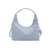 Bolso de axila moderno y artístico de estilo coreano con forma de media luna, con colgante de lazo en forma de corazón de perla, correa de hombro ajustable, bolso de hombro único para mujer