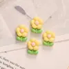Mini tamanho pequeno flor girassol resina óleo brilhante acessórios gel creme acessórios de cabelo feitos à mão grampo de cabelo materiais para vestuário atacado