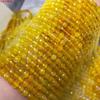 Colar com contas soltas de cristal semiacabado, corte de ônix amarela natural, tons de açúcar, joias para pulseira