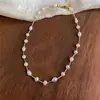 Collar de Perlas Redondas con Cuentas Francesas Lujo Ligero Gama Alta Moderno Simple Cadena para Clavícula Sentido del Diseño Collar de Nicho para Mujeres