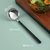 Colher de aço inoxidável 304 atacado estilo japonês asas de frango madeira maciça conjunto de utensílios de cozinha ramen coador público espátula colher para panela quente