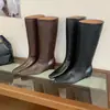 Botas Chelsea de caña recta, hasta la rodilla, nuevo estilo 2026, elegantes, con tacón oculto, caña ancha, botas de montar altas