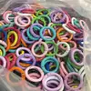 Acessórios de chave de cor para bagagem DIY chaveiro anel abertura de mola chaveiro de cor metálica redondo misto