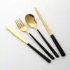 Faca e Garfo Coreanos de Aço Inoxidável 304 Criativos da Moda 304 Talheres para Comida Ocidental Faca e Garfo para Steak Conjunto de Presente de Faca, Garfo e Colher Coreanos