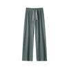 Fundo Branco Plano Tridimensional Textura Plissada Calça Casual Masculina Verão Seda Gelada Fina Calça Esportiva Reta Kz044P50