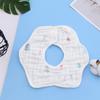 Babero de algodón de seis capas para recién nacidos, con pétalos giratorios de 360 grados, toalla para la saliva, estampado para bebés, fácil de limpiar
