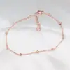Pulsera de cuentas redondas de moda de estilo coreano para mujer, elegante pulsera de cuentas de la suerte personalizada, pulsera de acero de titanio combinable, tobillera