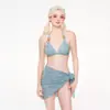 Nuevo Traje de Baño 2024 para Mujer Nuevo Bikini Sexy de Tres Piezas Dividido Sexy Chica Caliente Traje de Baño para Aguas Termales