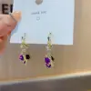 Exquisitos Aretes de Zirconia Rosa Brillante 2023 Nueva Moda Hebilla de Oreja de Amor Aretes de Lujo Ligero Aretes de Gama Alta