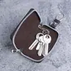 Funda Universal para Llave de Coche, Estuche de Cuero para Llave de Coche Multifuncional con Cremallera Única, Mini Estuche de Cuero para Llave, Accesorio Retro para Colgar en la Cintura