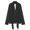 Comércio Exterior Atacado Outono Novo Estilo Europeu e Americano Simples Versátil Blusa Gola Cachecol 1328262
