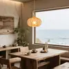 Arte de ratán, estética estilo Song, lámpara de araña redonda para comedor, nuevo estilo chino wabi-sabi, sala de té vintage, casa de huéspedes, lámpara para estudio
