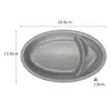 Juego de Vajilla Antigua de Doble Capa de Acero Inoxidable Transfronterizo Taza de Restaurante Plato Oval Multiusos Plato de Cena Occidental Bandeja Retro