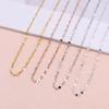 Acero inoxidable acero titanio cadena labial doble cadena labial oro oro blanco oro rosa cadena de azulejos cadena clavicular collar mujer