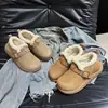 Nueva colección de invierno: Mocasines estilo Birkenstock forrados de felpa para mujer, con forma de patata pequeña, engrosados y cálidos, botines cortos mullidos y botas de nieve de suela gruesa