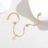 Pulsera con Colgante de Estrella de Cinco Puntas y Margarita Minimalista de Oro con Borla de Acero Inoxidable Joyería de Moda Similar al Estilo de Influencer