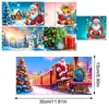 Tarjetas de Felicitación Navideñas Populares Transfronterizas Multiserie Hechas a Mano con Diamantes Juego de 9 Piezas con Sobres Pegatina de Diamante Dibujos Animados Juego de 6 Piezas
