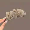 Pinza Banana de Satén con Lunares de Alta Calidad para Mujer, Estilo de Gama Alta, Pinza para Cola de Caballo, Horquilla Vertical, Accesorio para el Cabello