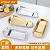 Bandeja em forma de leque de aço inoxidável dourado estilo coreano suporte para colheres de restaurante comercial prateleira de clipes para alimentos prato de lanche e frutas de aço inoxidável