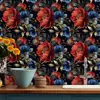 Pegatina de Pared Floral Romántica Autoadhesiva Papel Tapiz Resistente a la Humedad y al Moho Ecológico Lujo Ligero Decorativa para Pared de Dormitorio Armario Renovación