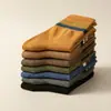 Calcetines de Media Pantorrilla para Hombre de Primavera y Otoño Rayados Modernos Largos Deportivos Transpirables Absorbentes de Sudor Estudiante Casual de Algodón Absorbentes de Sudor y Resistentes al Olor